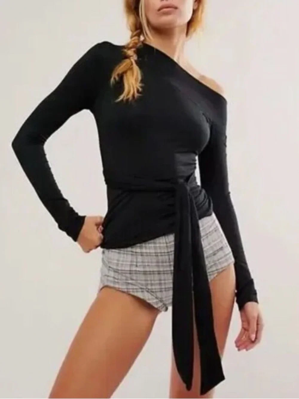 FREE PEOPLE Keep It Brief Micro Shorts in Black and White Combo Size 2 NWT